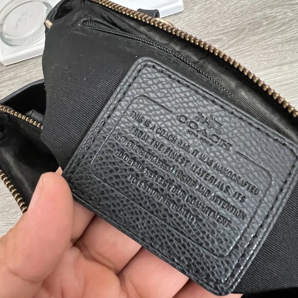 COACH Brown/Black Signature Coated Canvas Leather Mini Christie Carryall F36718 - Picture 4 of 10